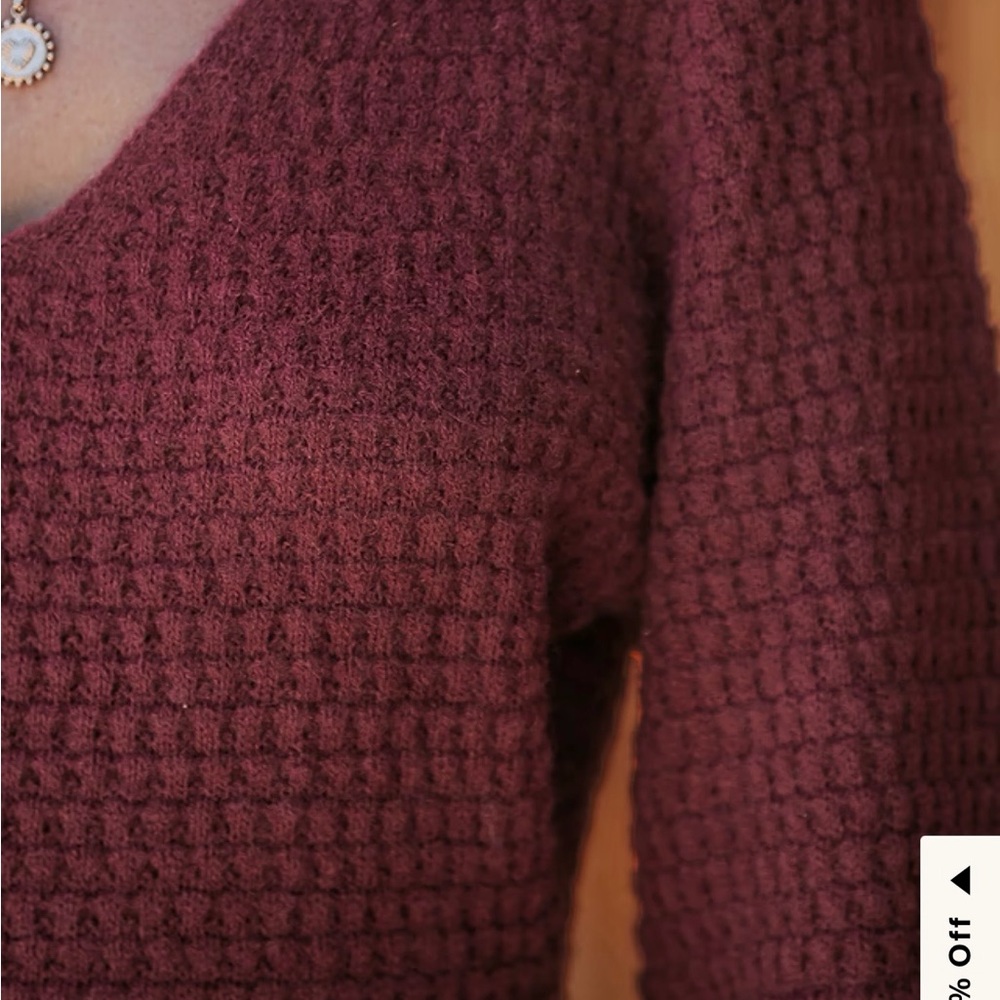 NWT Cupshe Long Sleeve Honeycomb Sweater Dress S4 - Picture 5 of 5